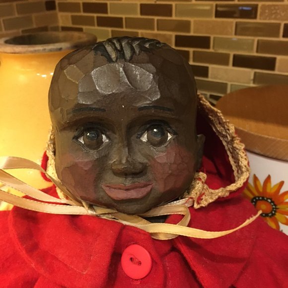 RARE-REPROD, Numbered Maynard Arnett Black/AFRICAN Wood Resin Doll #11/250 - Picture 9 of 13